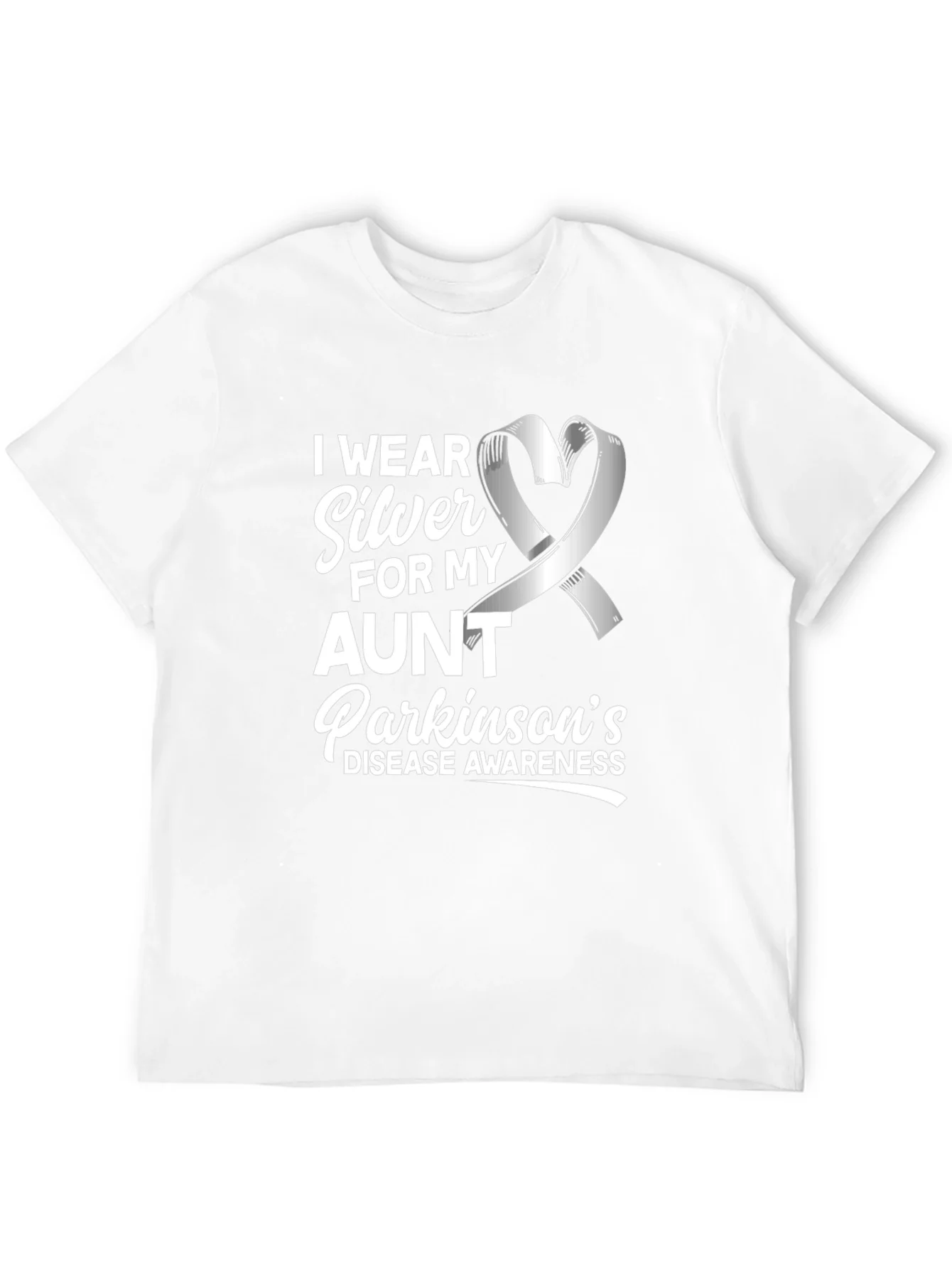 Parkinsons Awareness T-Shirt - Silver Ribbon