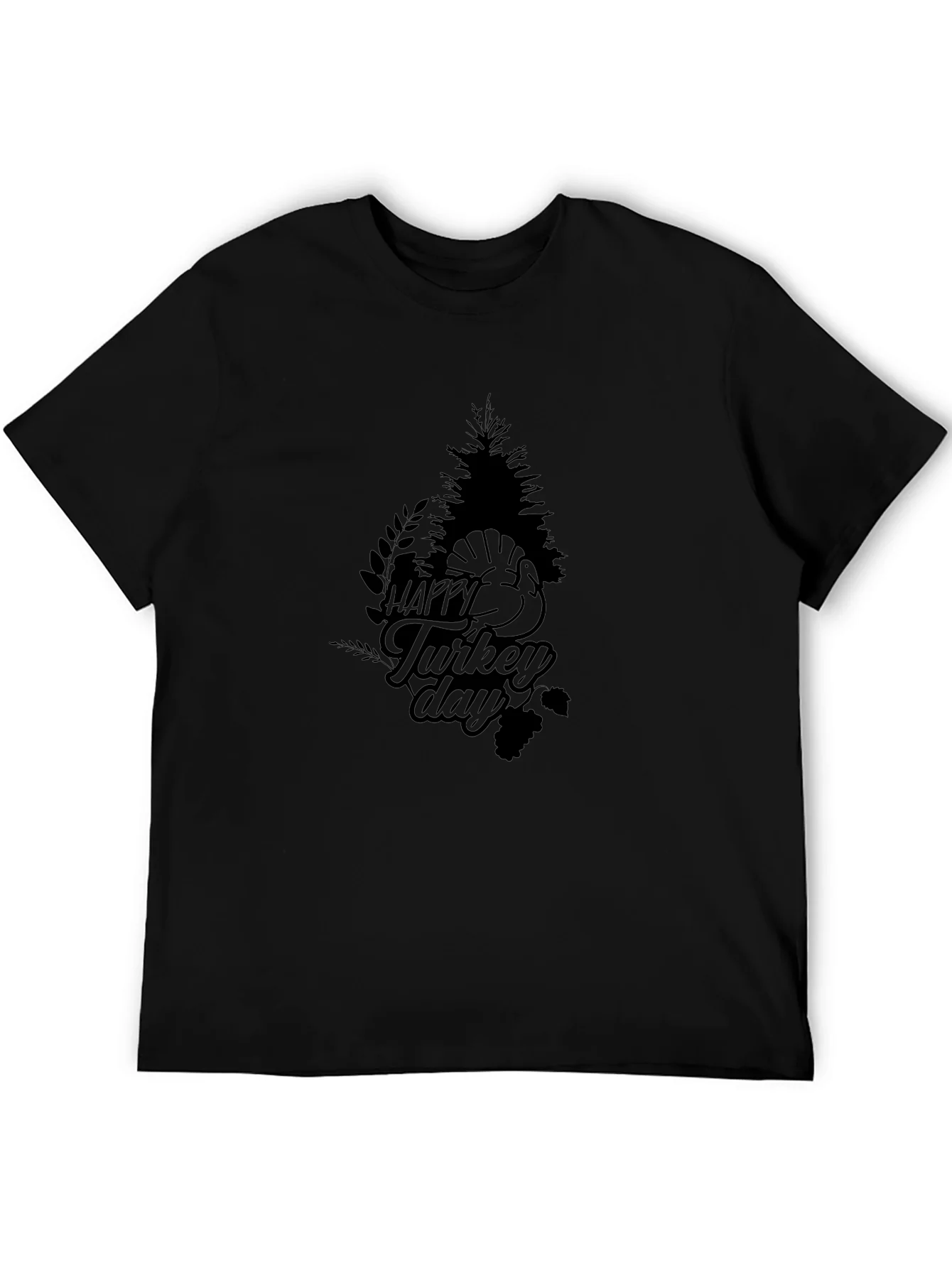 Happy Turkey Day Graphic Tee - Black