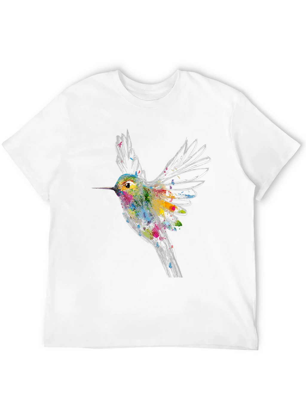 Hummingbird Graphic Print Black T-Shirt