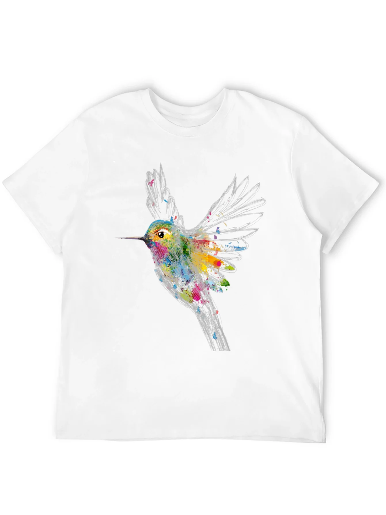 Hummingbird Graphic Print Black T-Shirt