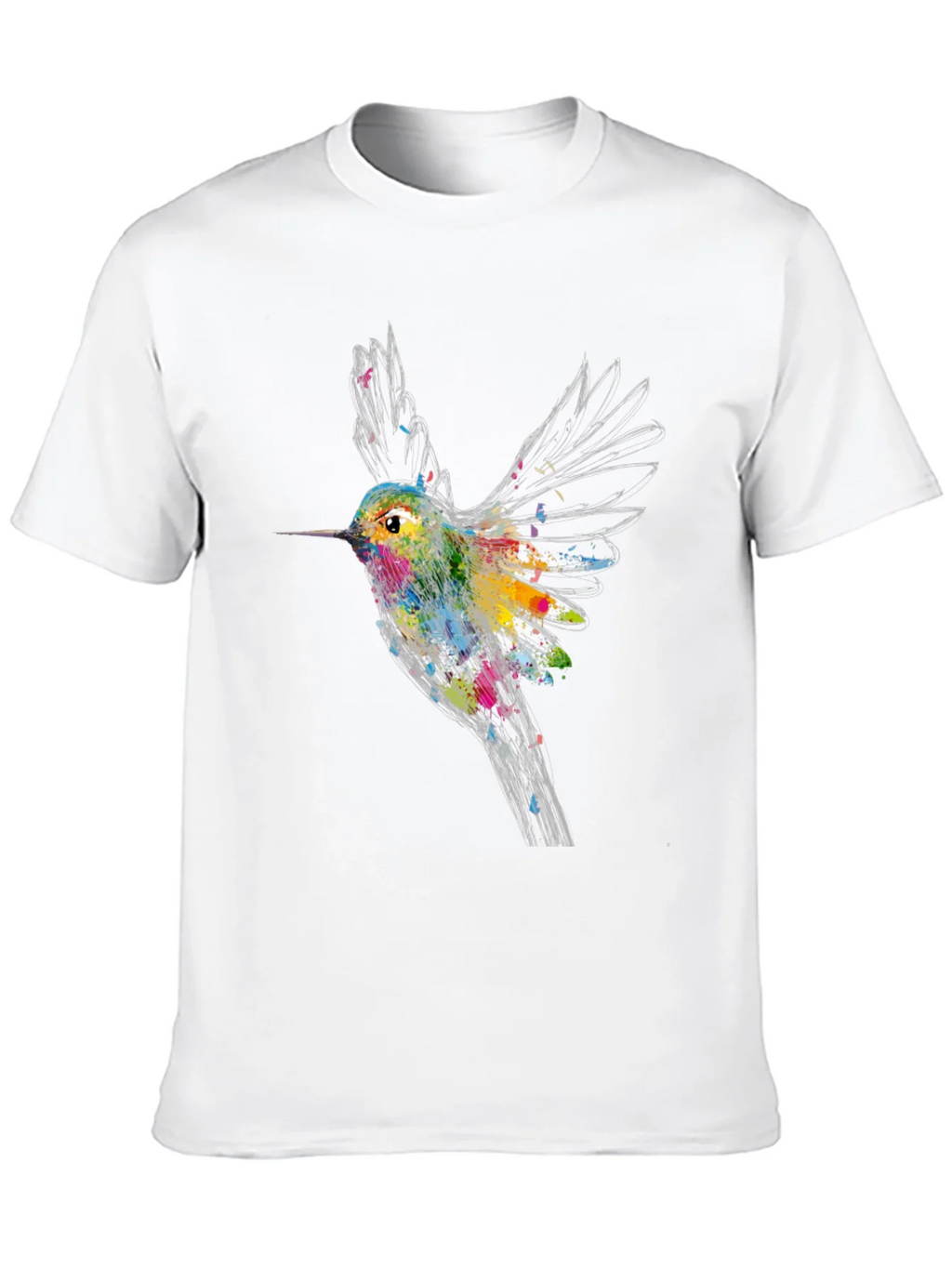 Hummingbird Graphic Print Black T-Shirt