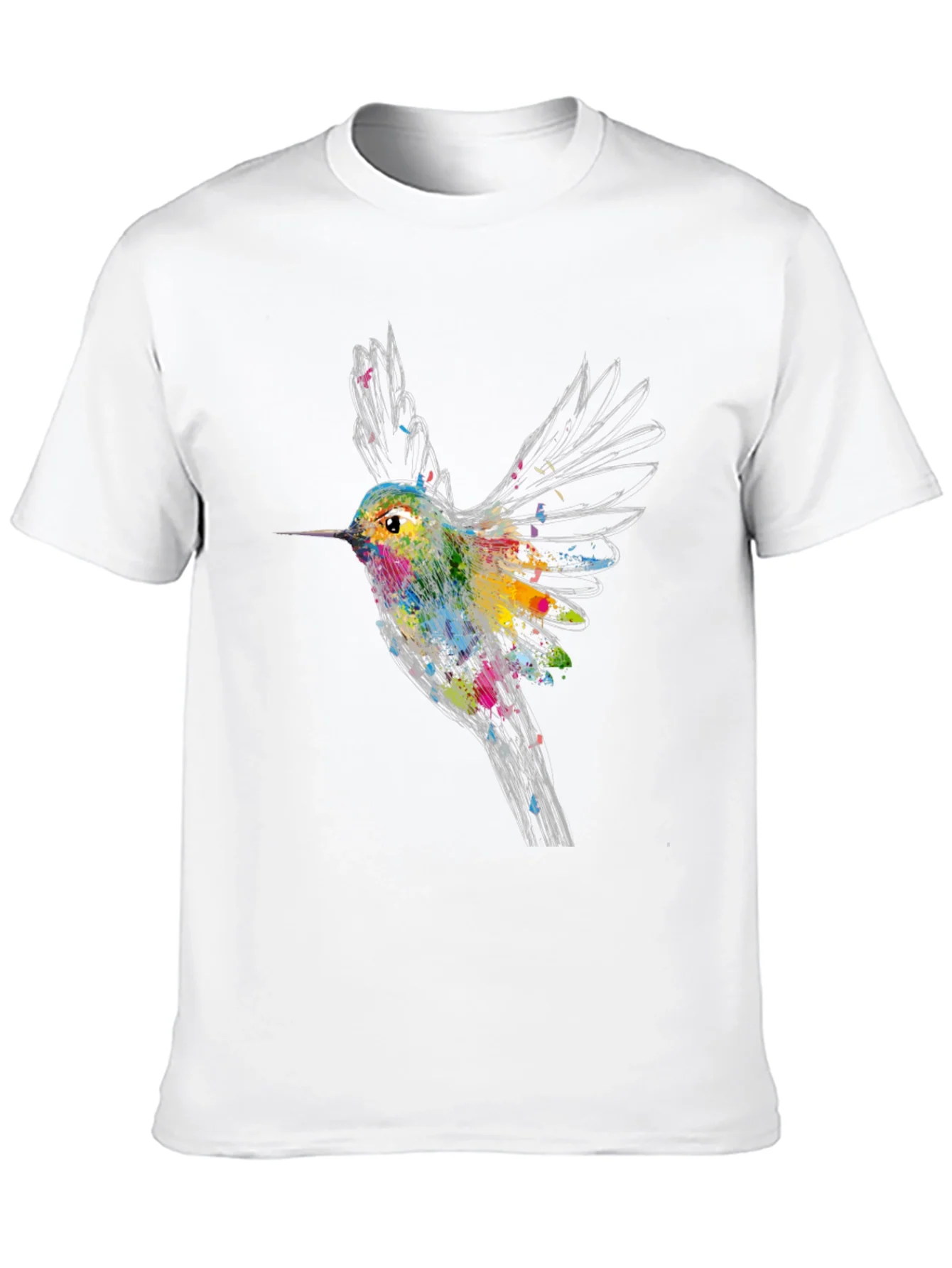 Hummingbird Graphic Print Black T-Shirt