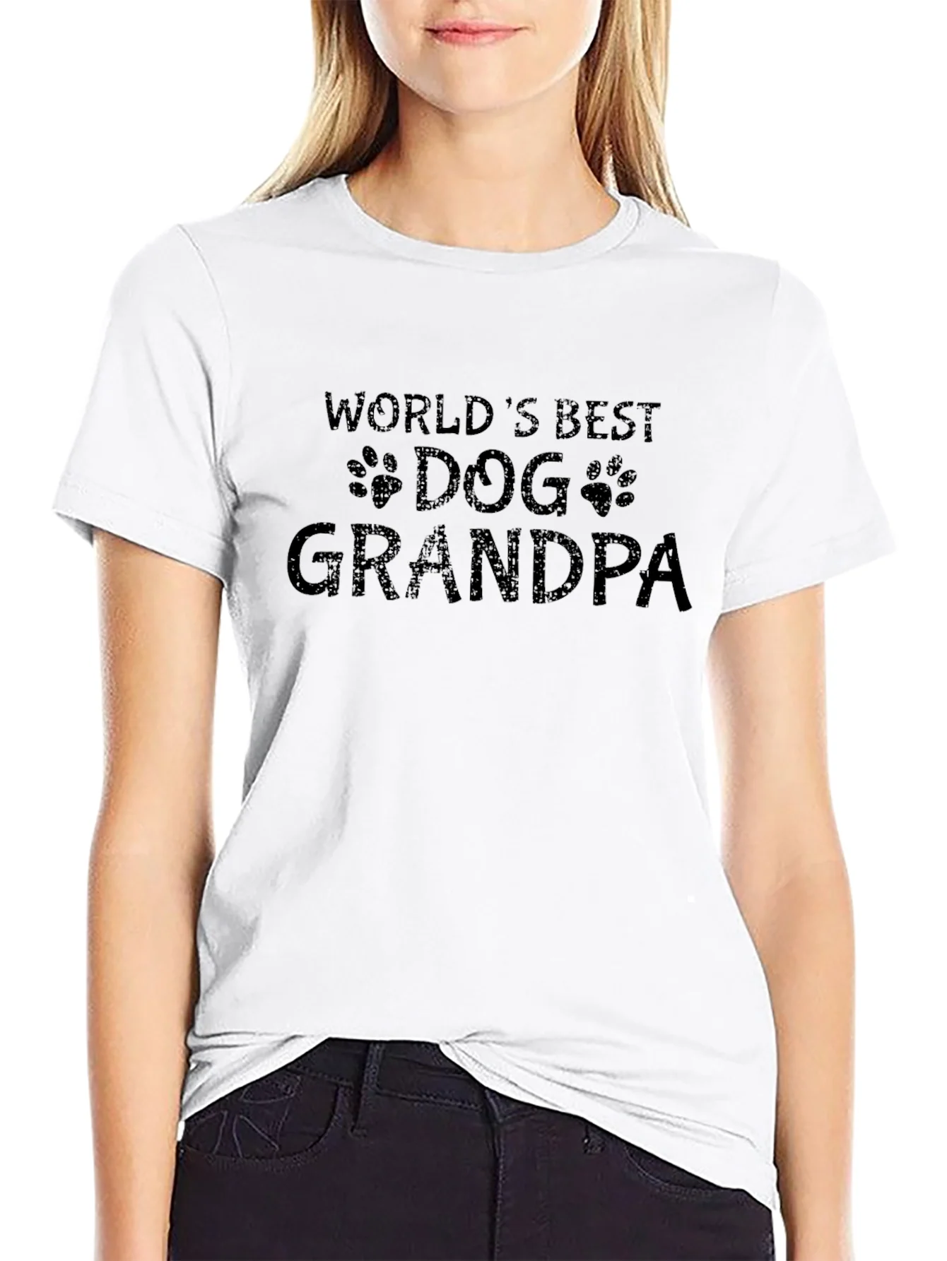 Worlds Best Dog Grandpa Black T-Shirt