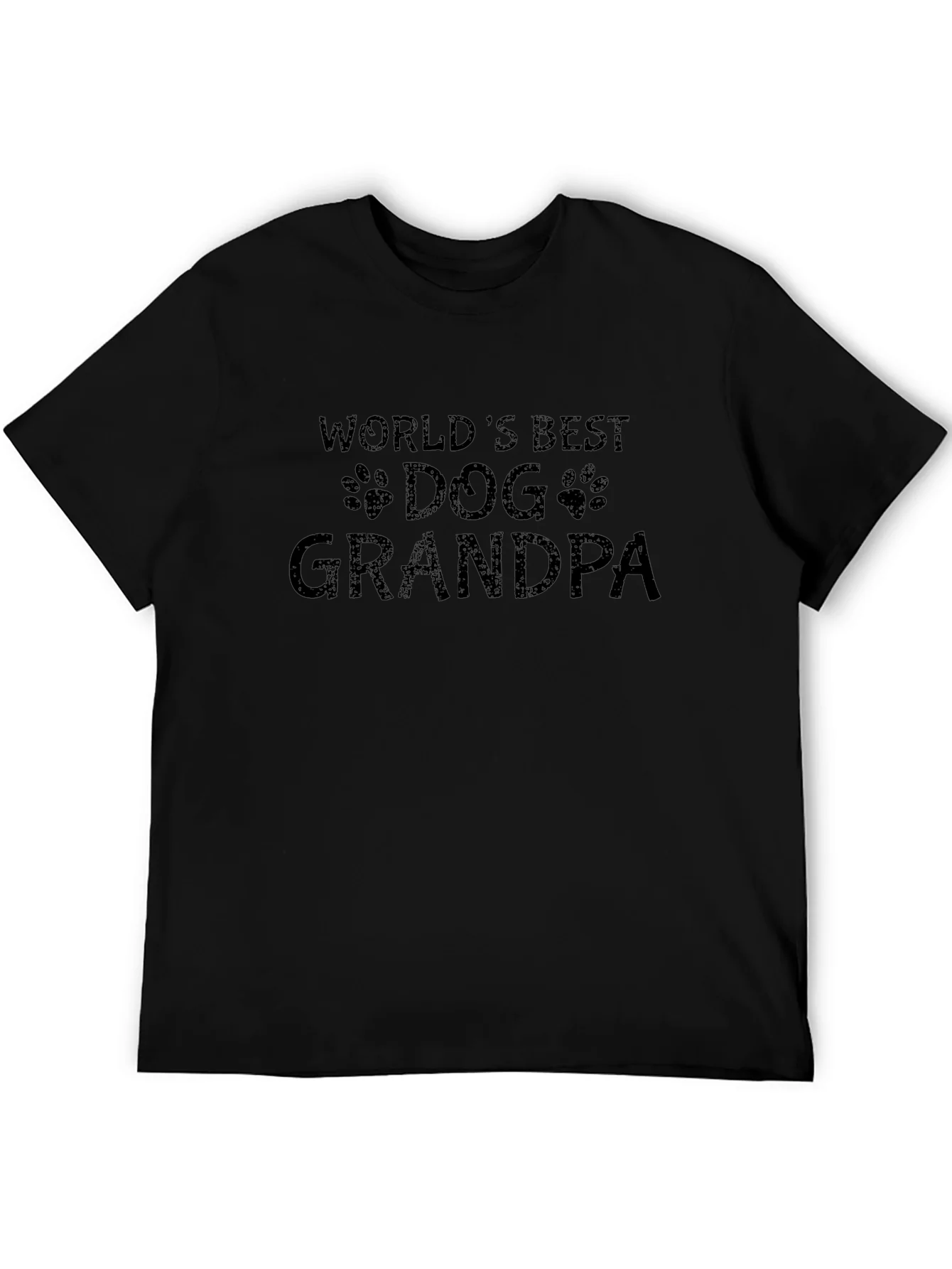 Worlds Best Dog Grandpa Black T-Shirt