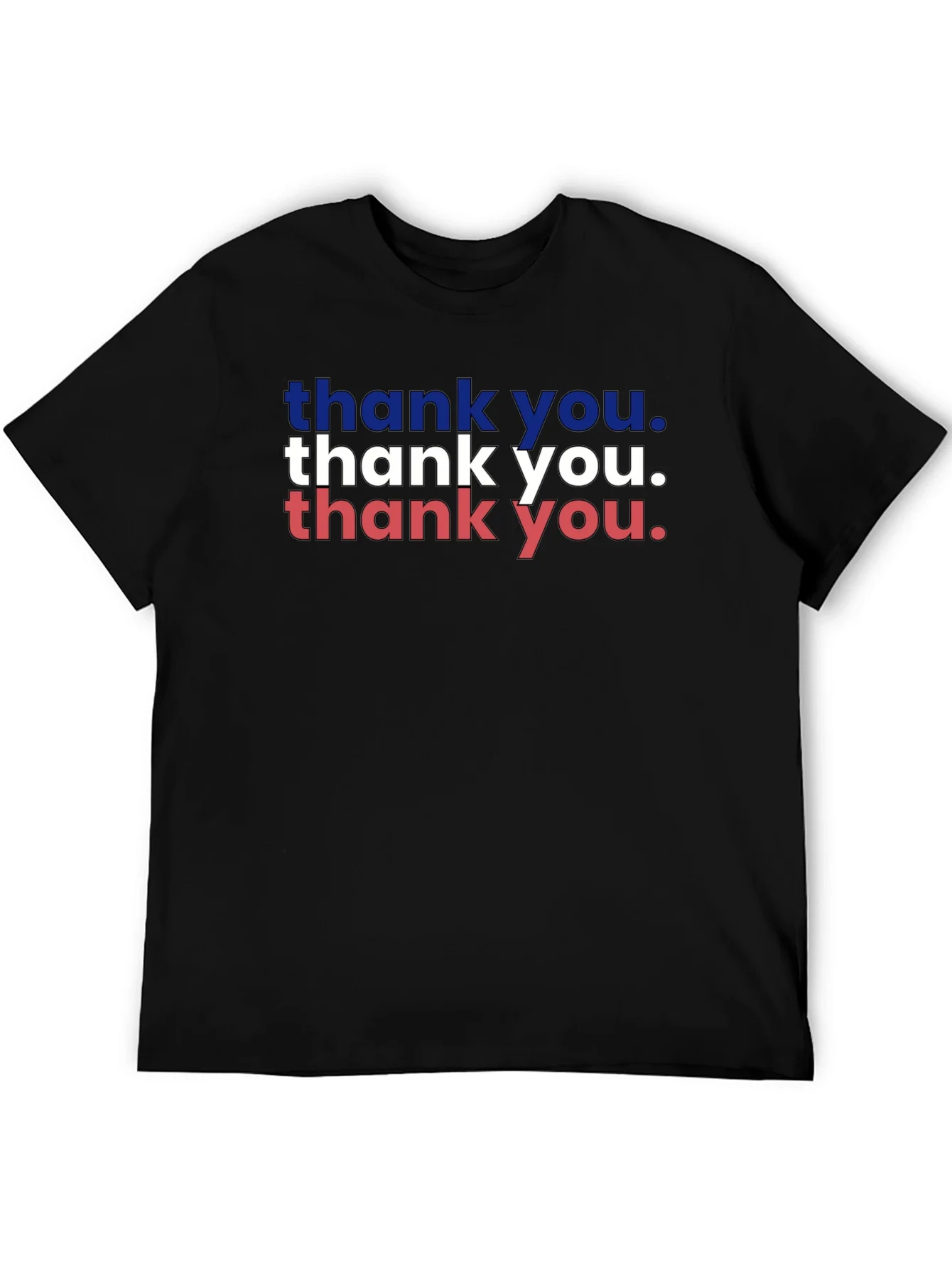 Patriotic Thank You Graphic Tee - Black