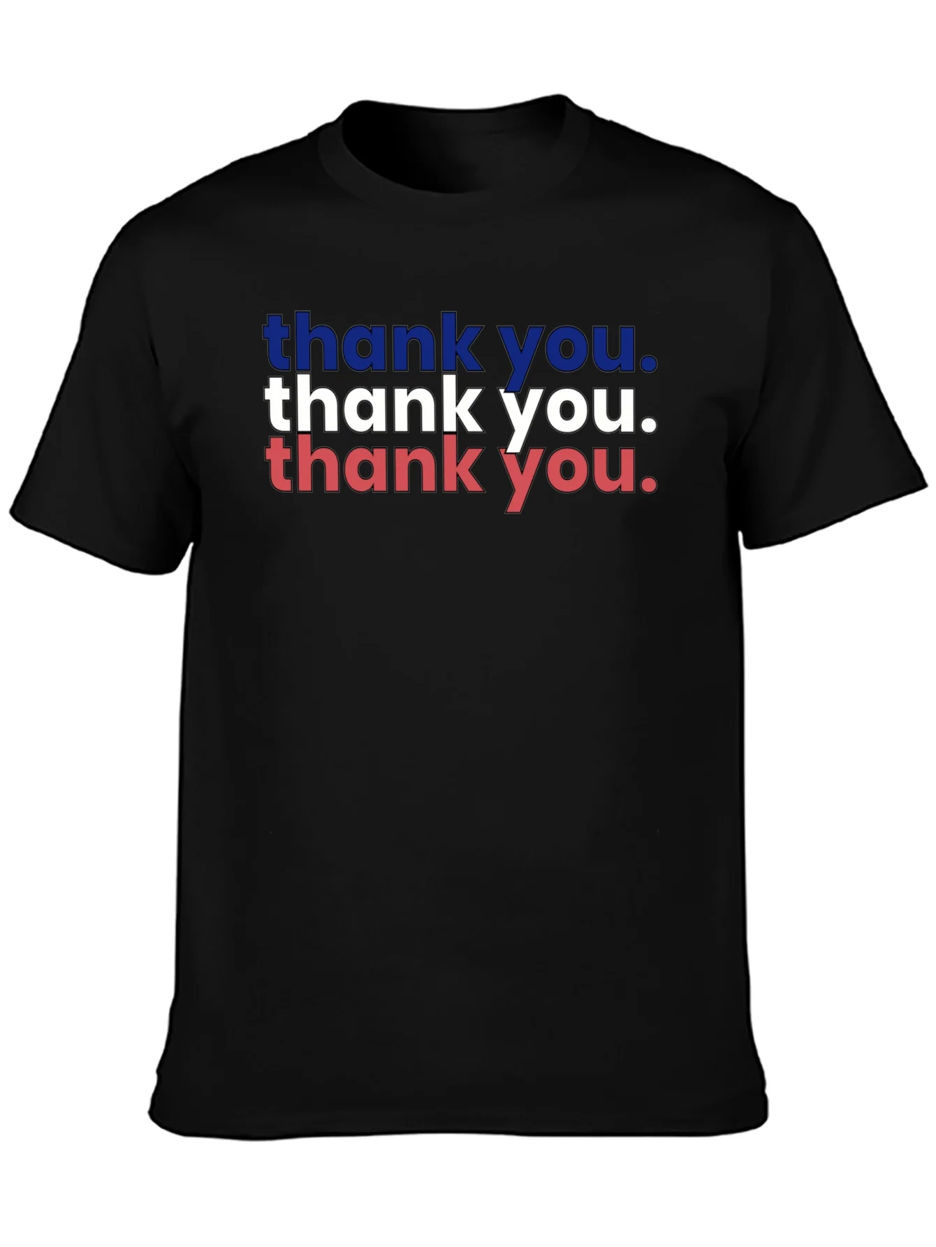 Patriotic Thank You Graphic Tee - Black