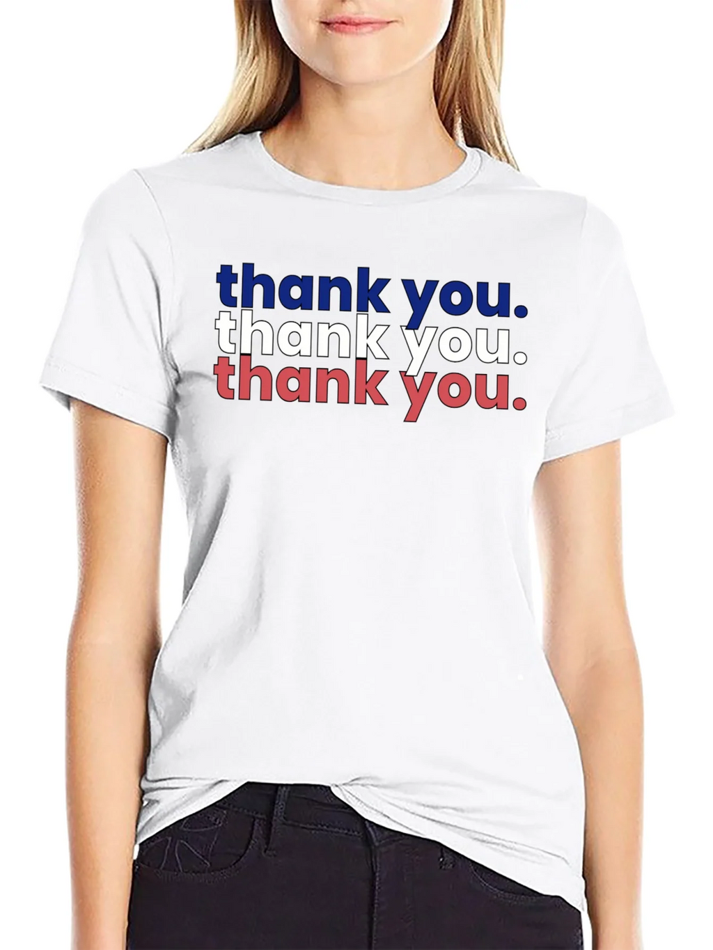 Patriotic Thank You Graphic Tee - Black