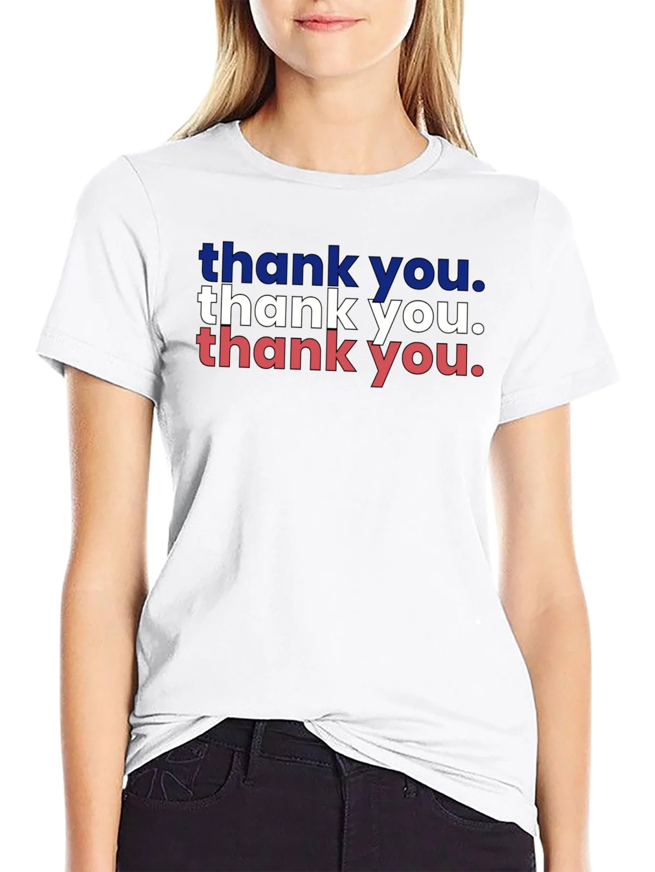 Patriotic Thank You Graphic Tee - Black