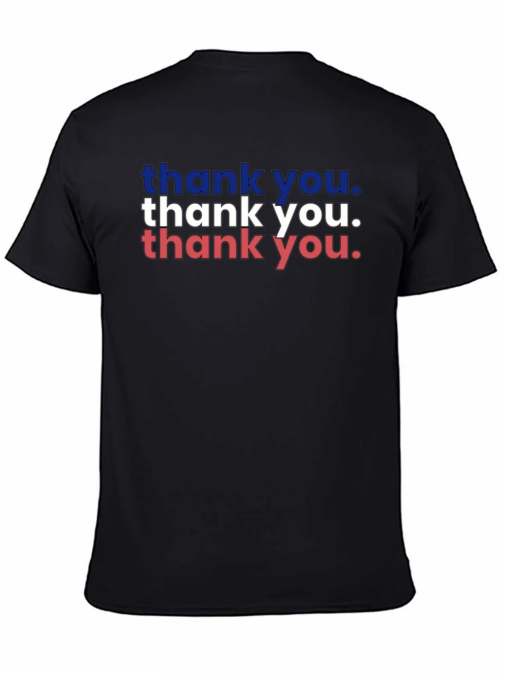 Patriotic Thank You Graphic Tee - Black