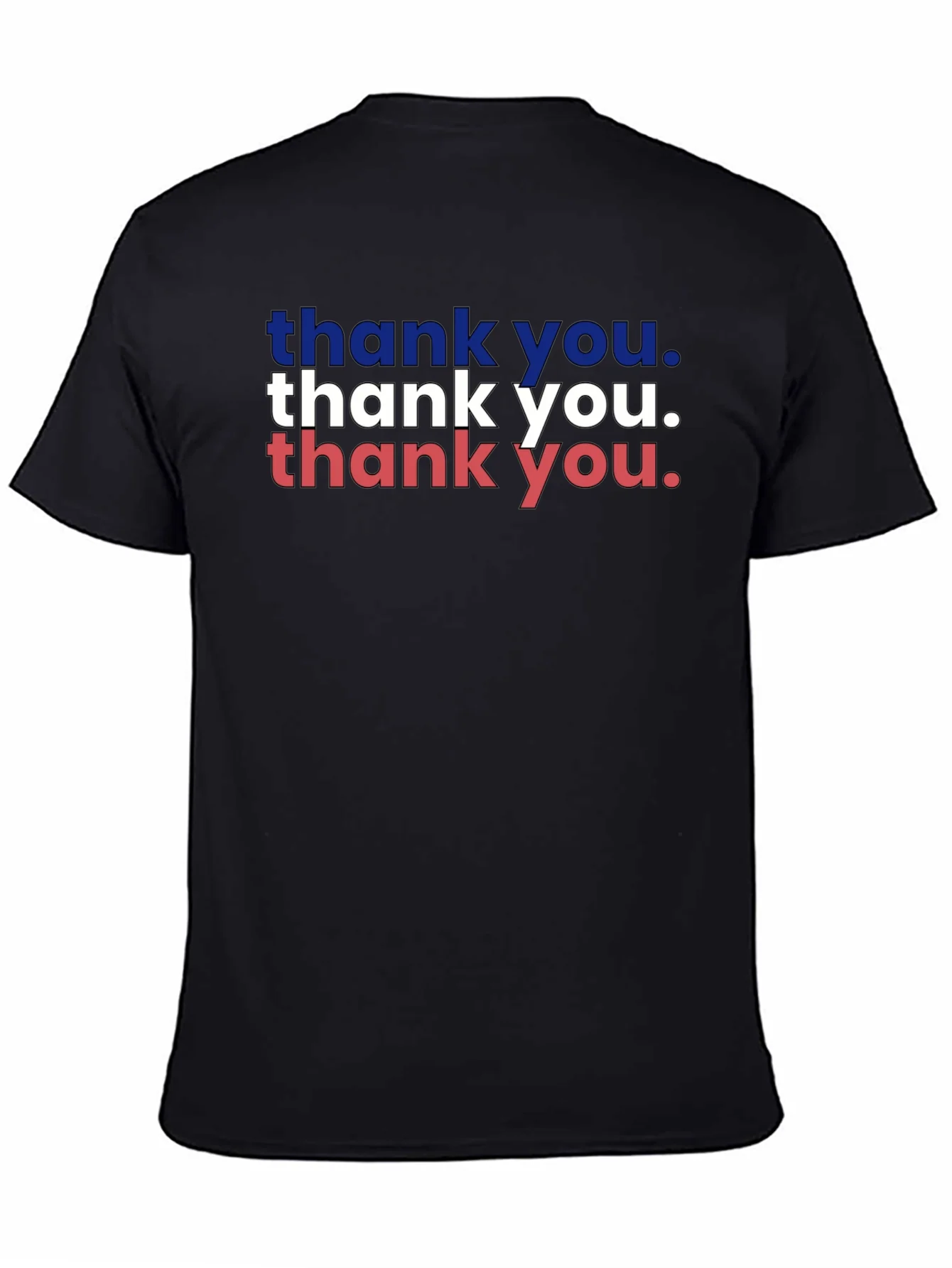 Patriotic Thank You Graphic Tee - Black