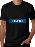 Peace Graphic Print T-Shirt - Casual Style