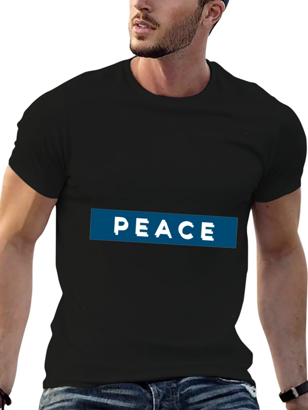 Peace Graphic Print T-Shirt - Casual Style