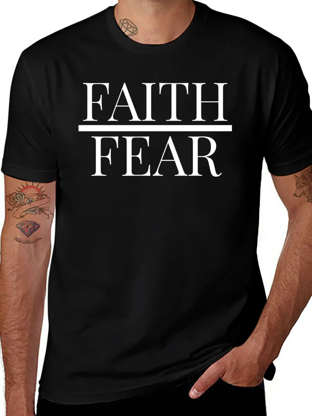 Faith Over Fear Black T-Shirt