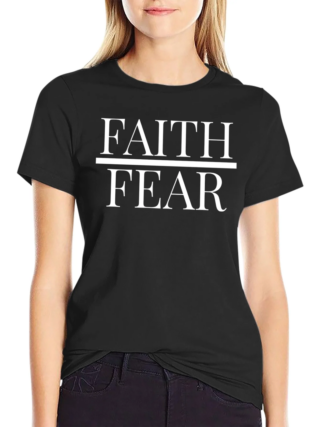 Faith Over Fear Black T-Shirt