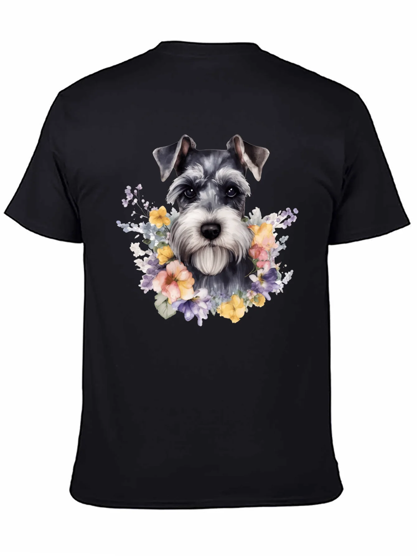 Schnauzer Dog Floral T-Shirt - Unique Pet Lover Apparel