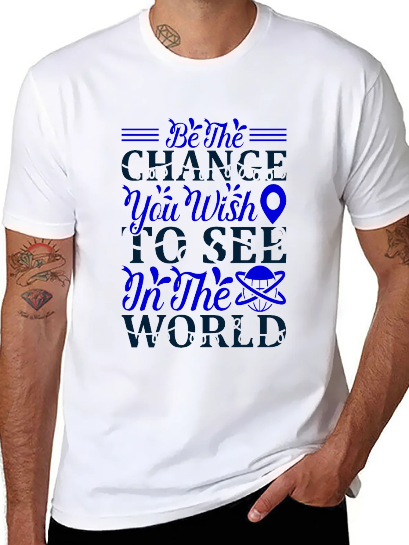 Be the Change Graphic T-Shirt - Inspiring Design