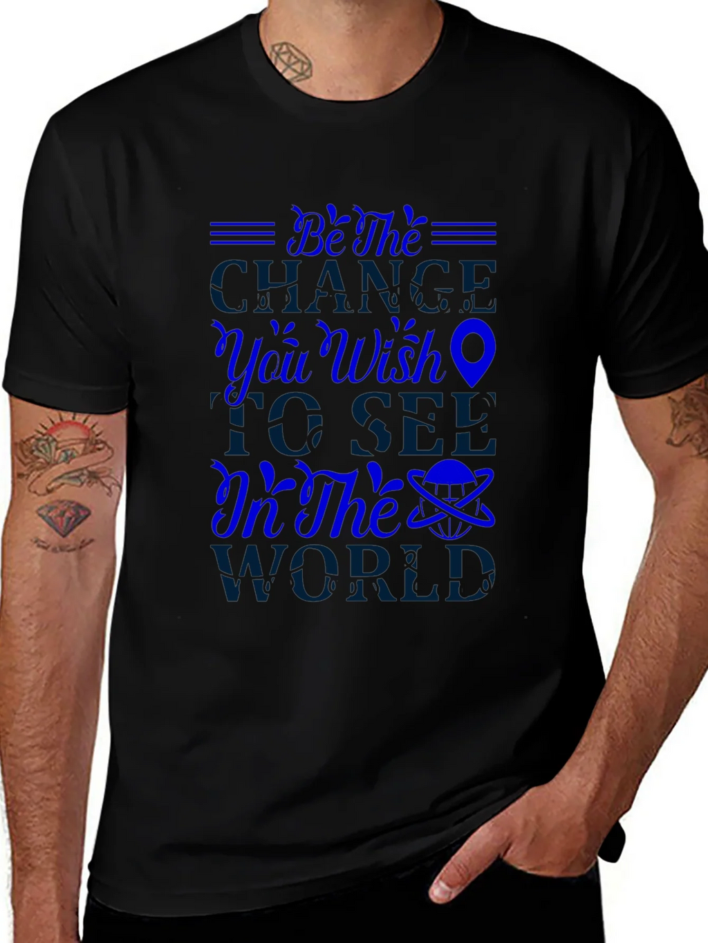 Be the Change Graphic T-Shirt - Inspiring Design