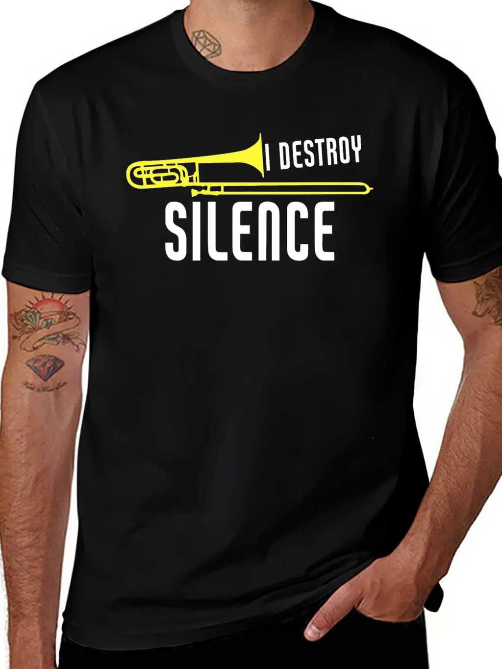 I Destroy Silence Trombone T-Shirt