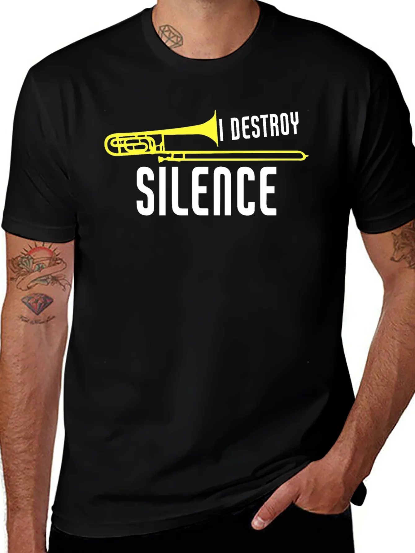 I Destroy Silence Trombone T-Shirt