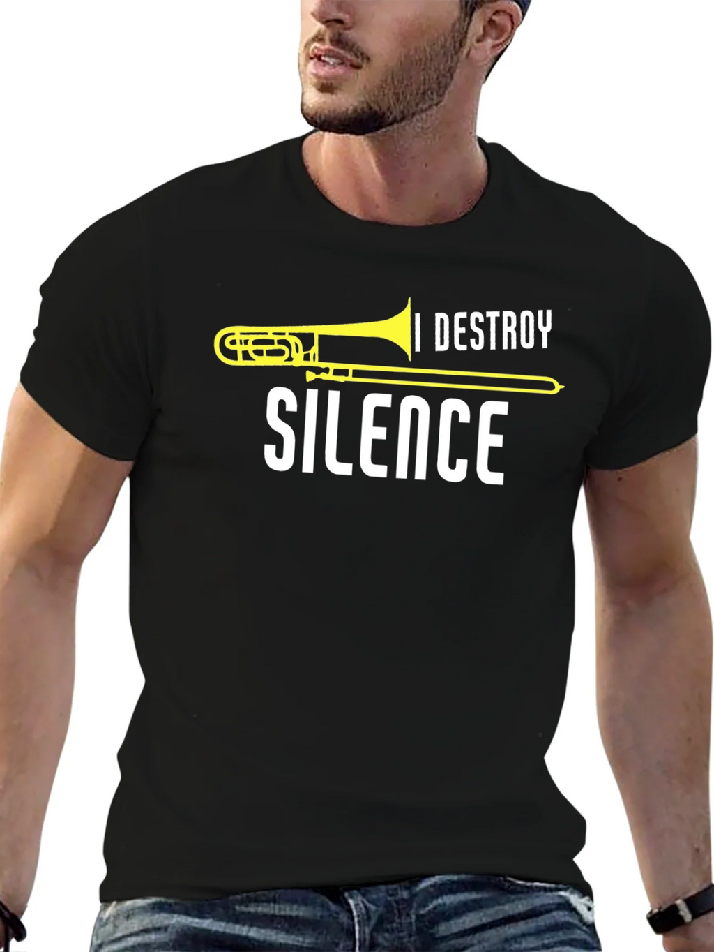 I Destroy Silence Trombone T-Shirt