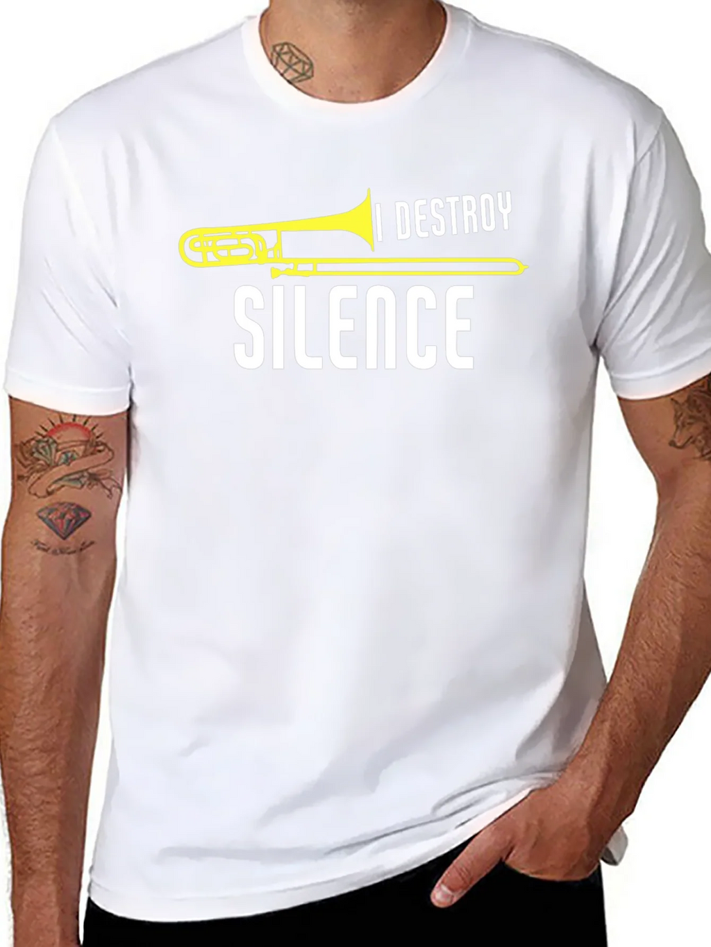 I Destroy Silence Trombone T-Shirt