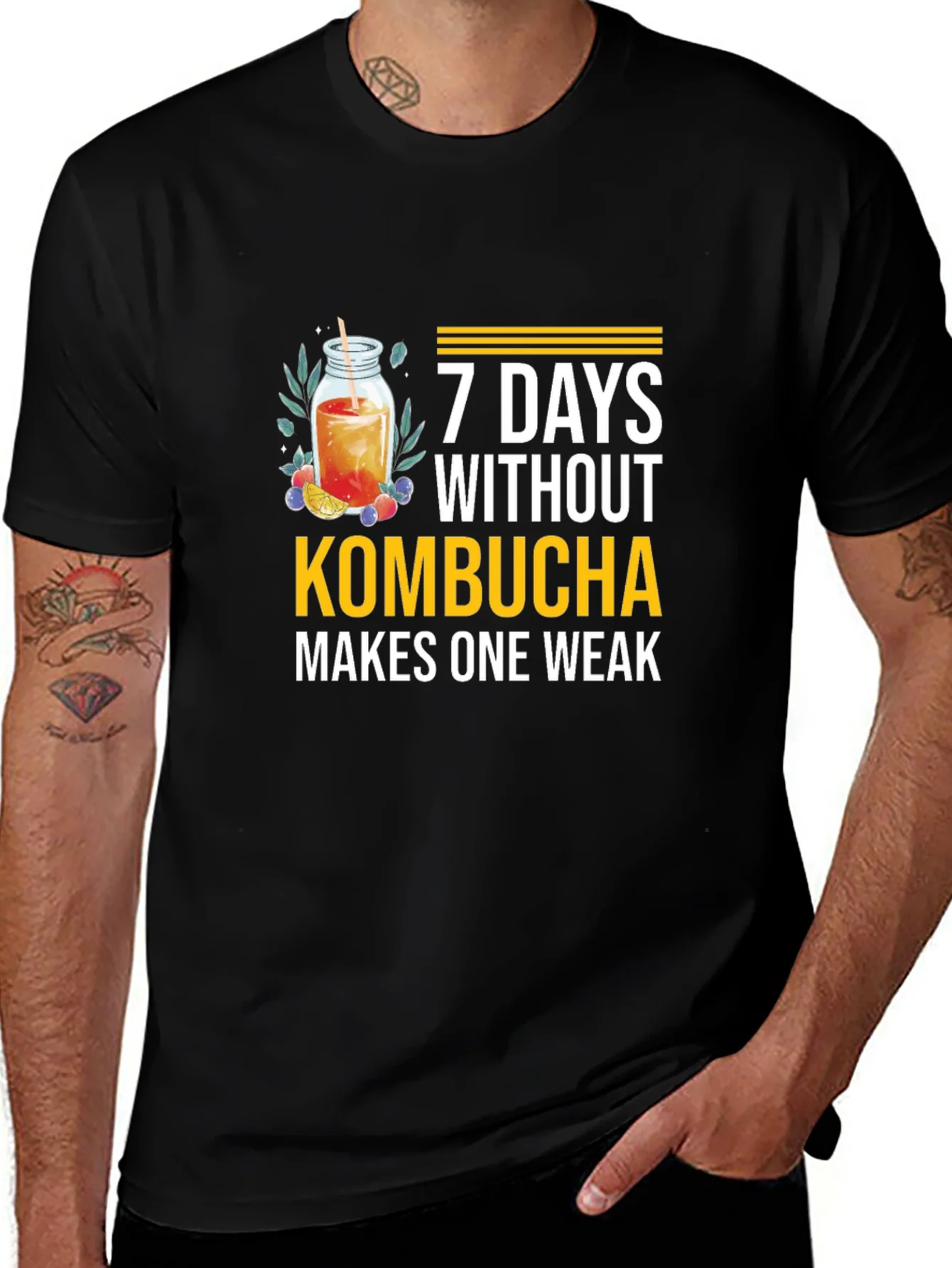 Kombucha Lover T-Shirt - 7 Days Without Makes One Weak