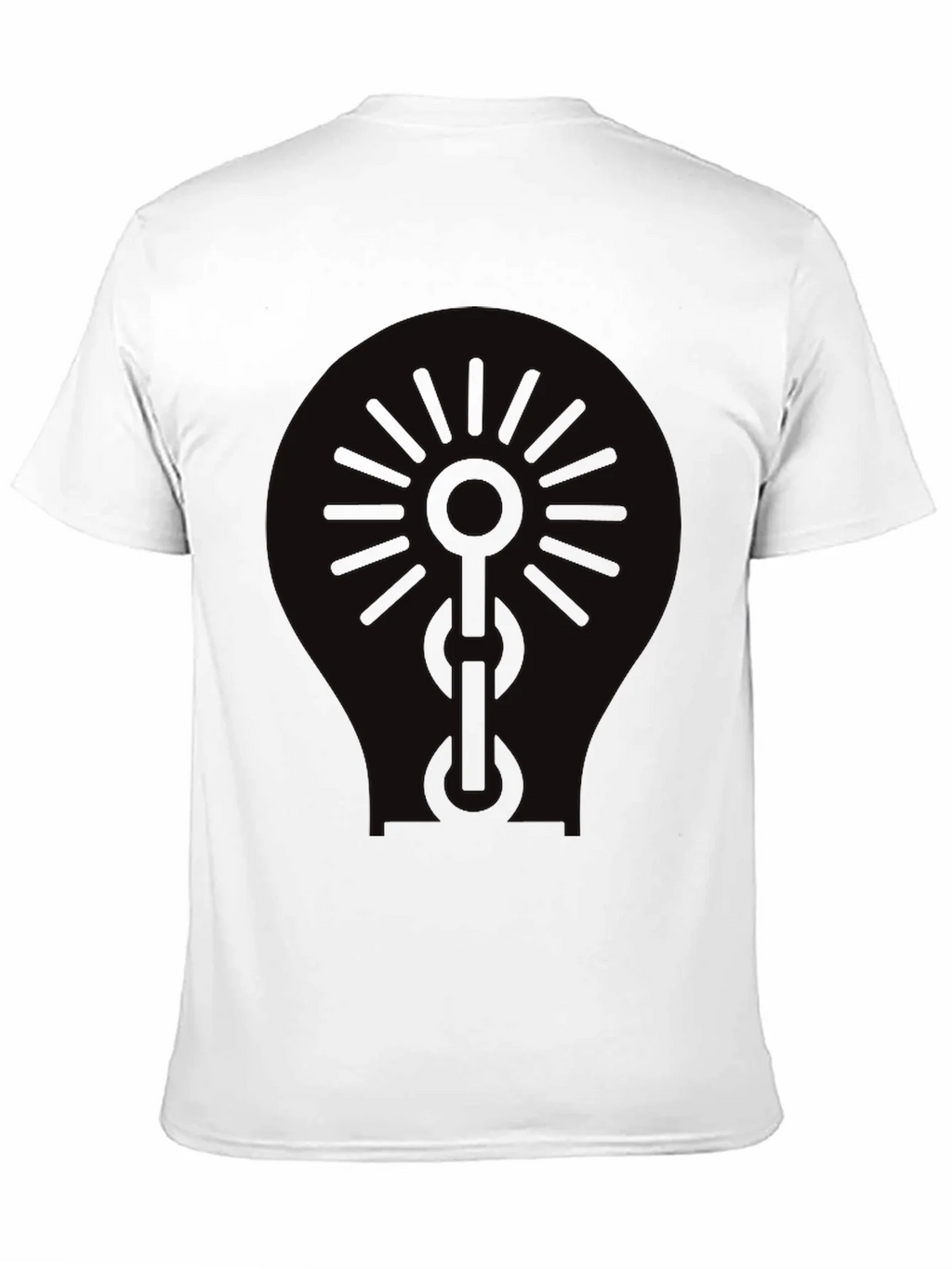 Black Graphic Tee - Sun & Chain Design