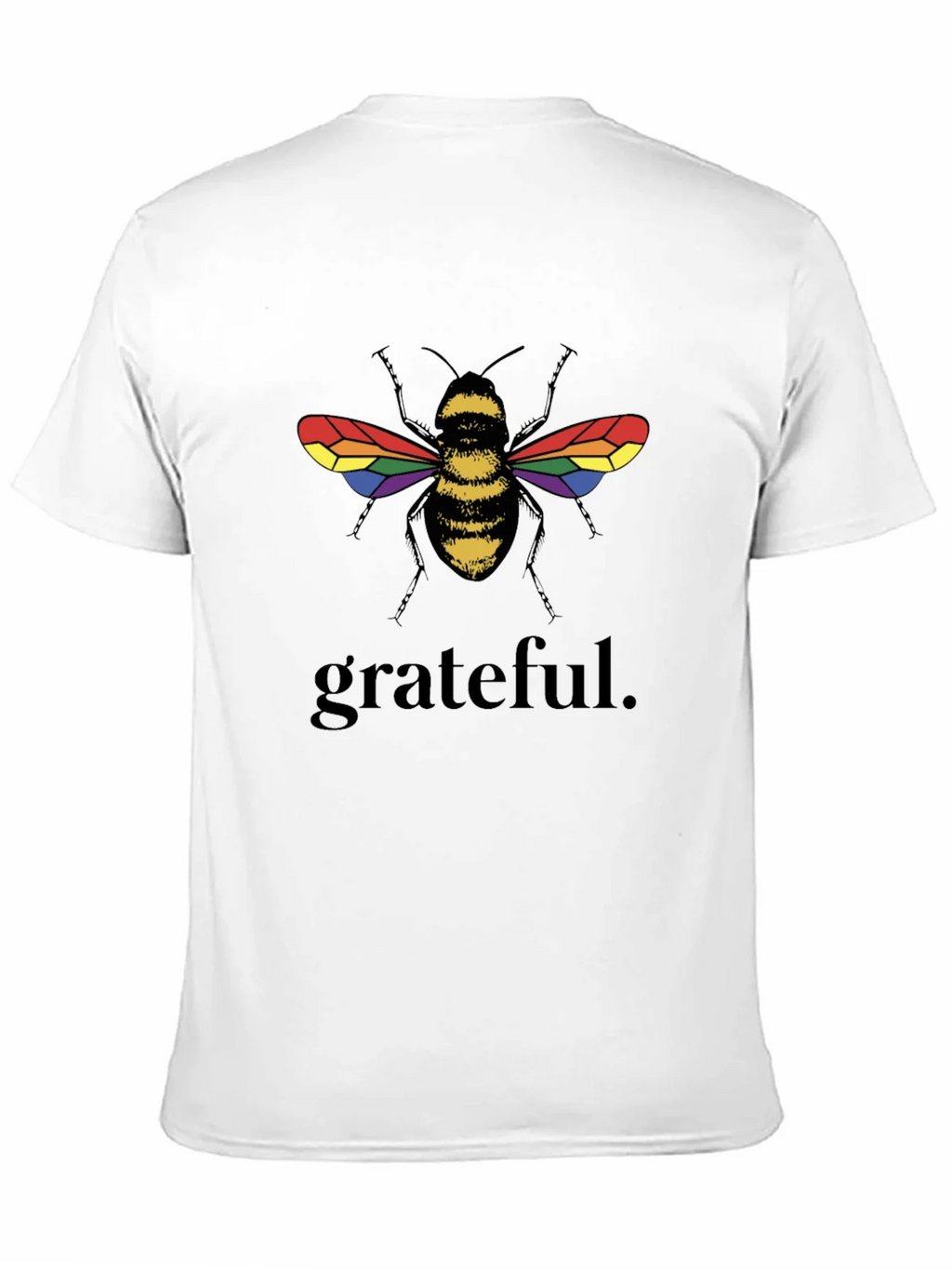 Grateful Bee Graphic T-Shirt - Pride Wings Black Tee