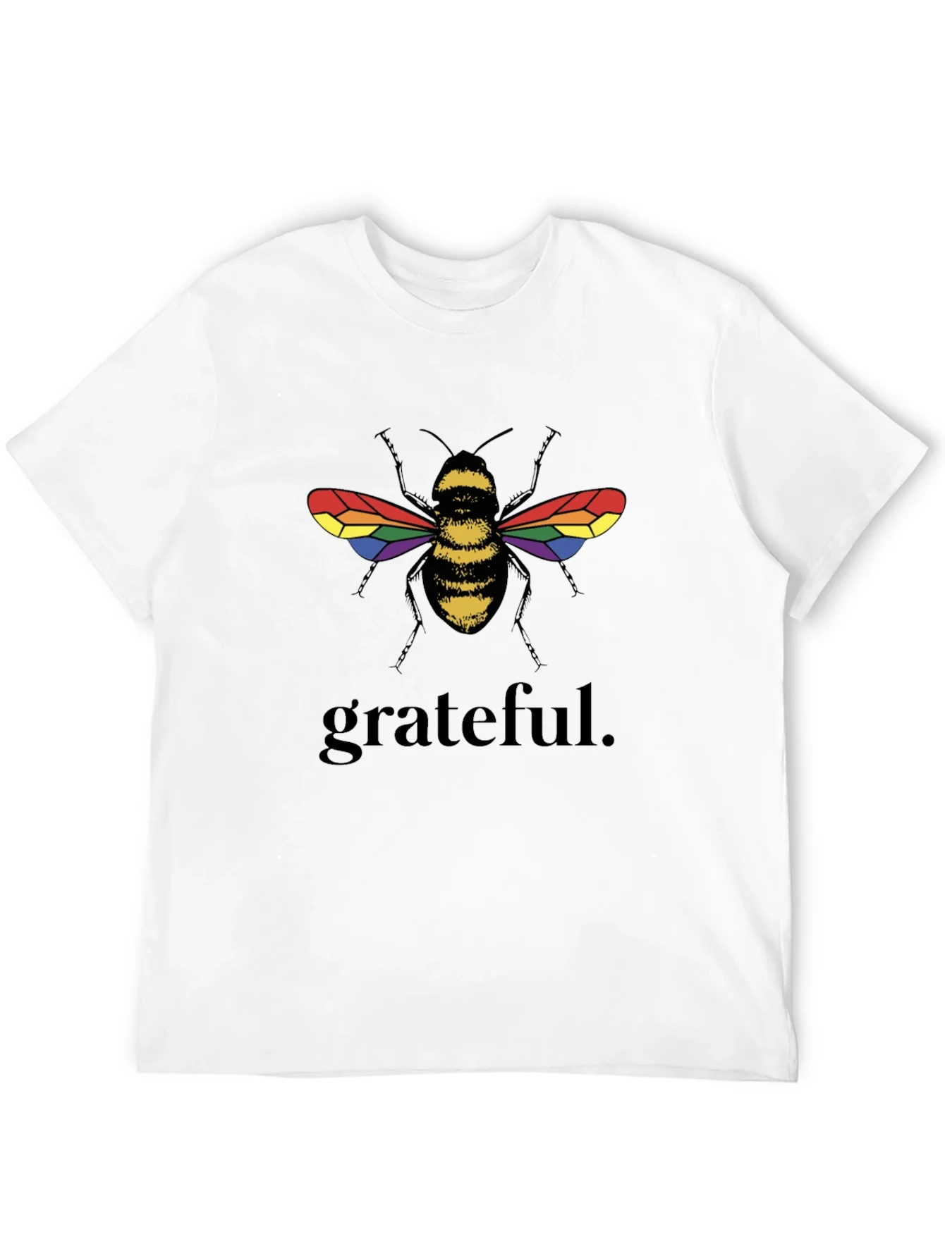 Grateful Bee Graphic T-Shirt - Pride Wings Black Tee