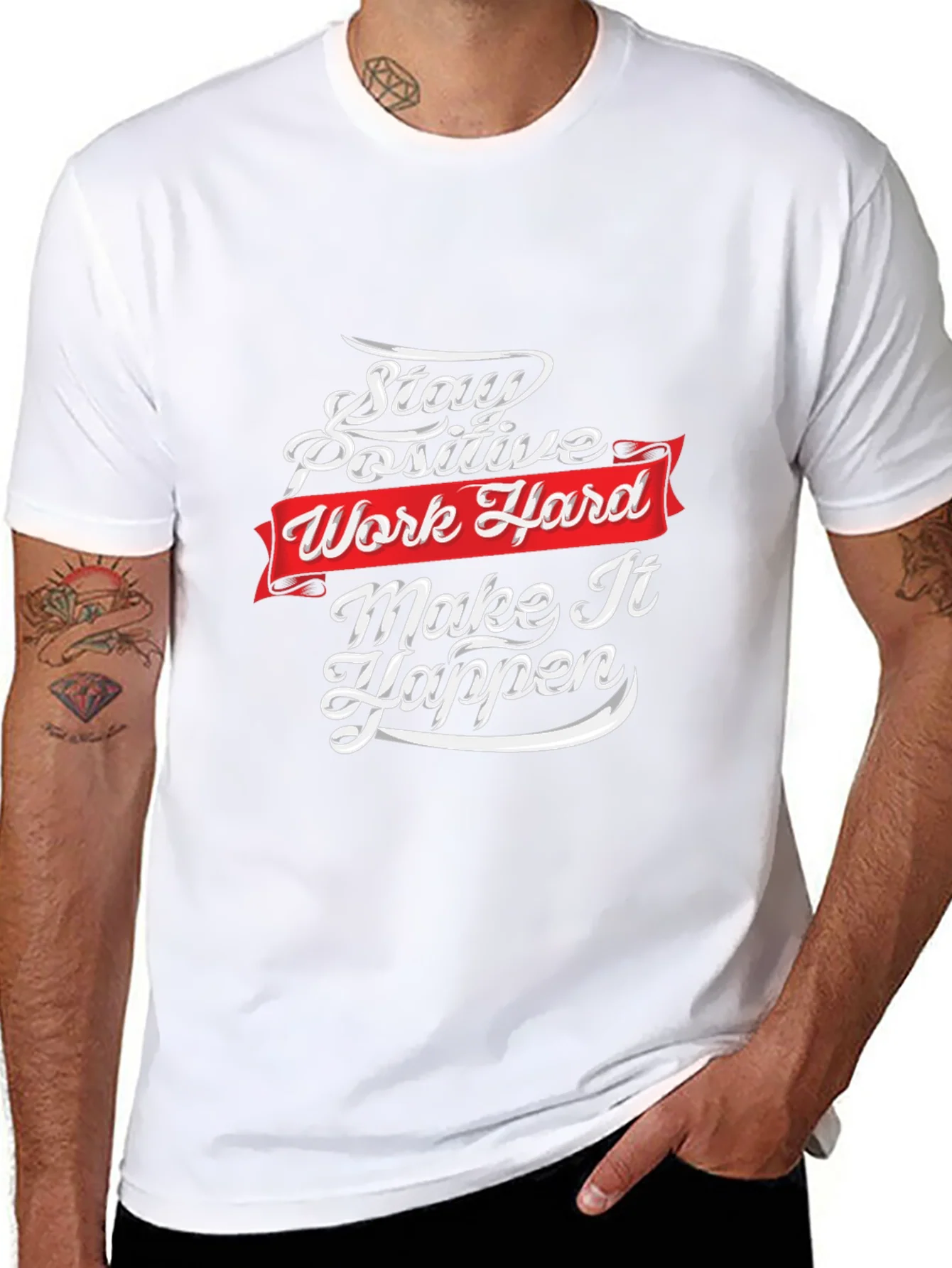 Motivational T-Shirt: Stay Positive Work Hard