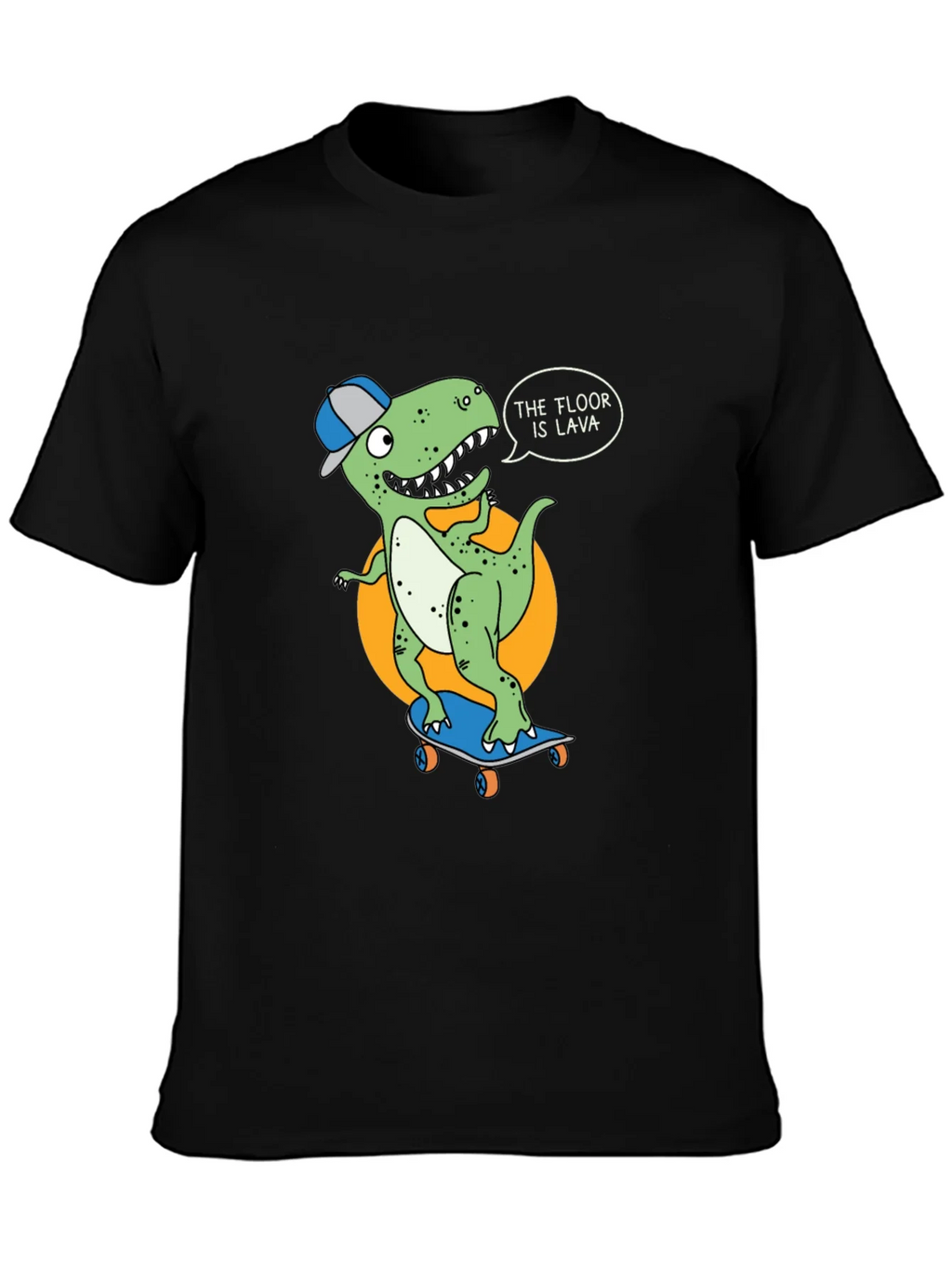 Dino Skateboarder T-Shirt - The Floor is Lava!