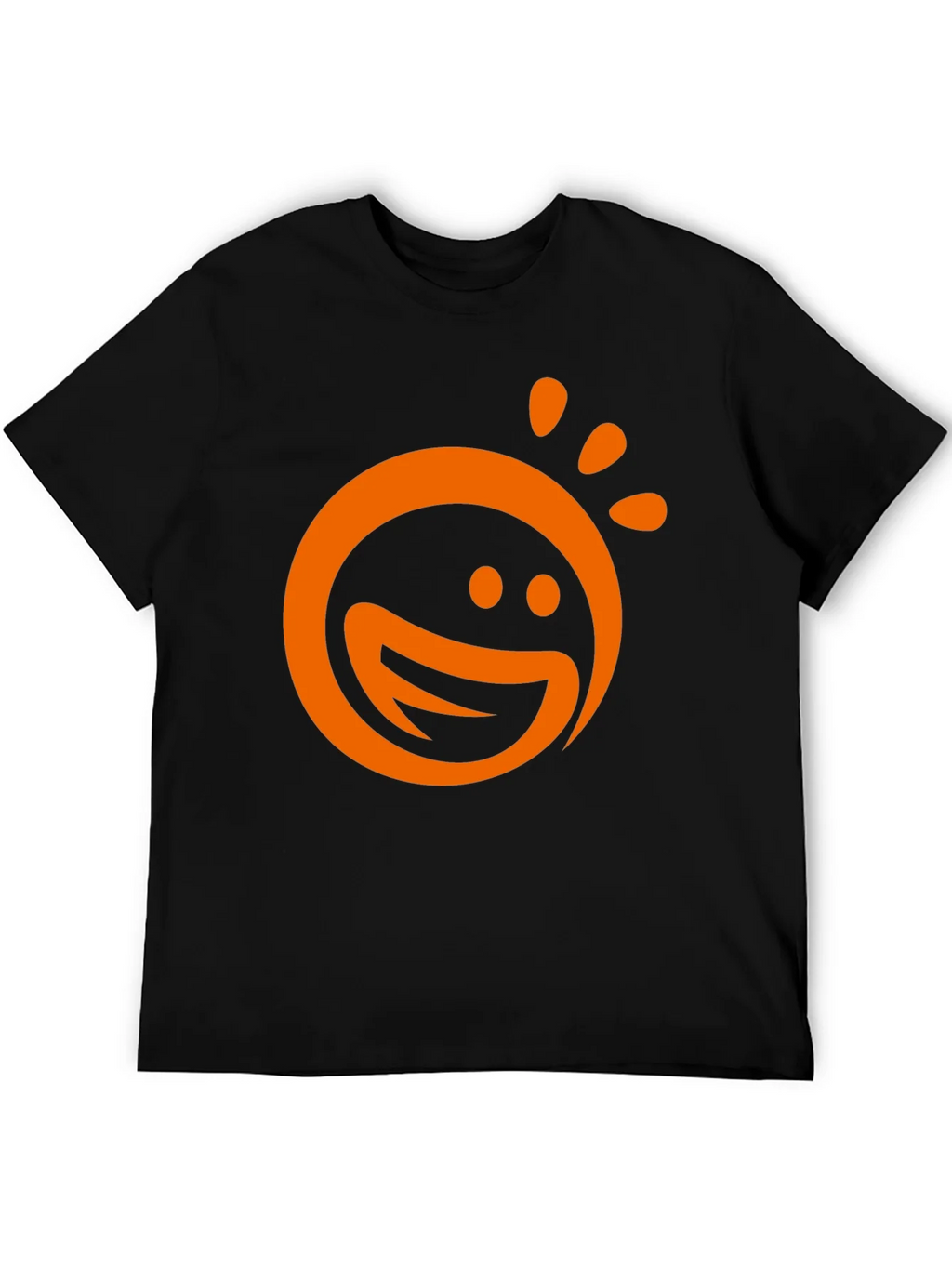 Happy Sun Graphic Tee - Black Cotton Blend T-Shirt