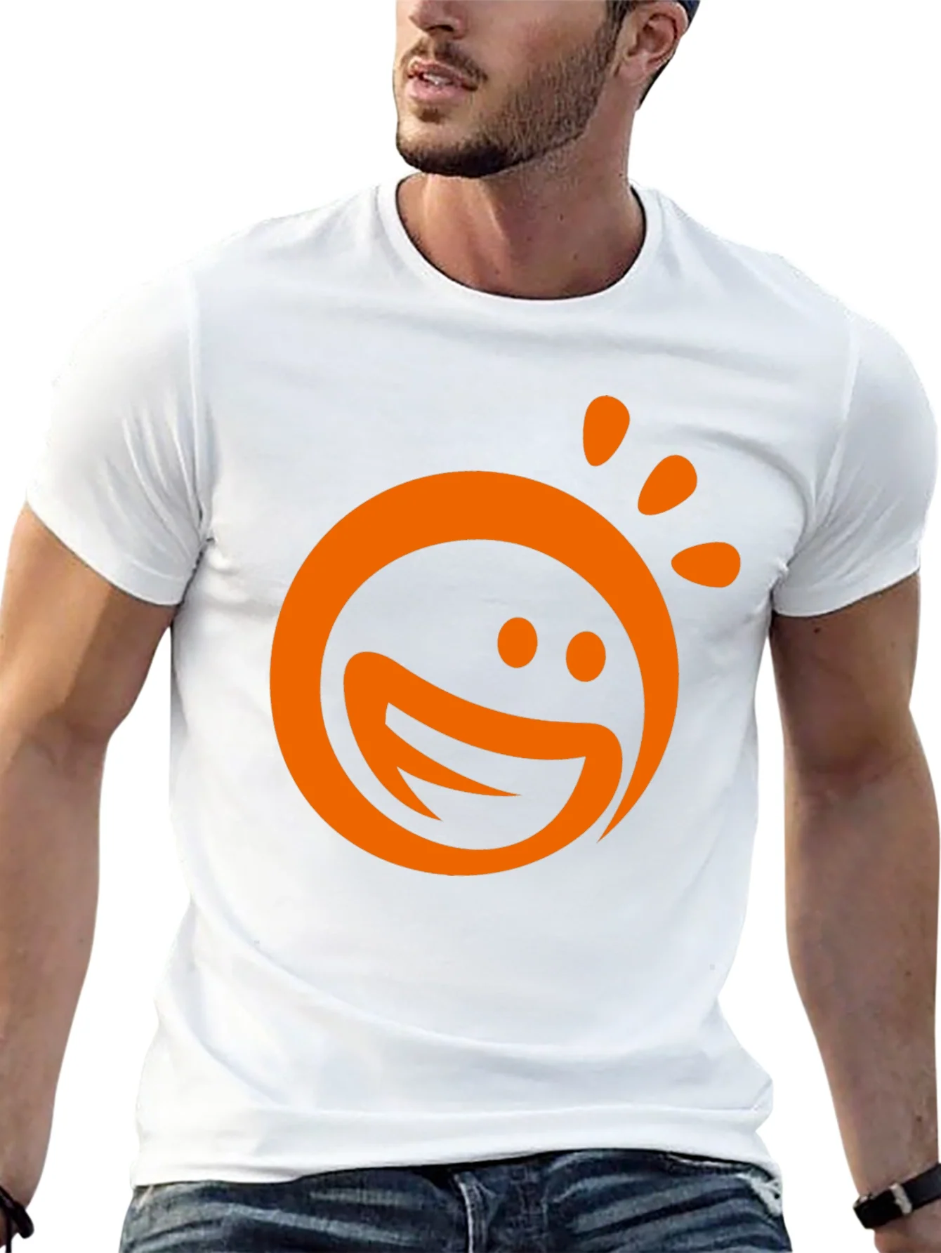 Happy Sun Graphic Tee - Black Cotton Blend T-Shirt