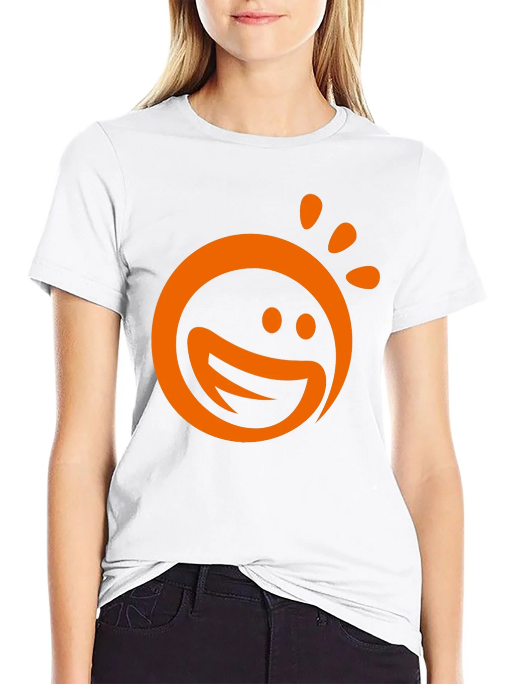 Happy Sun Graphic Tee - Black Cotton Blend T-Shirt