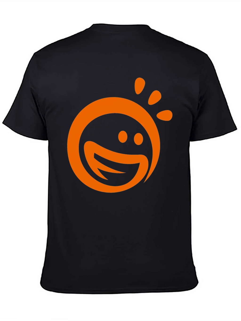 Happy Sun Graphic Tee - Black Cotton Blend T-Shirt