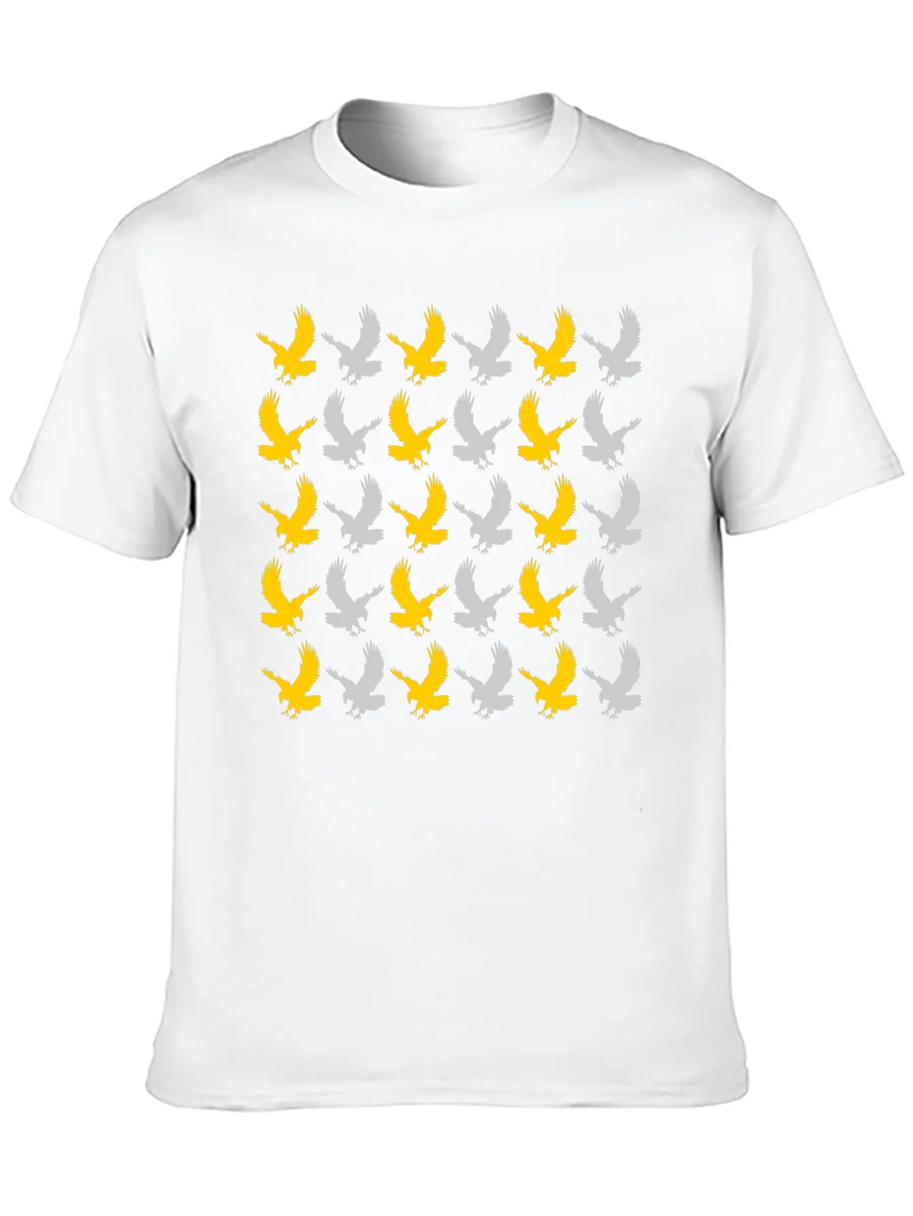 Eagle Pattern Tee - Black Cotton Graphic T-Shirt