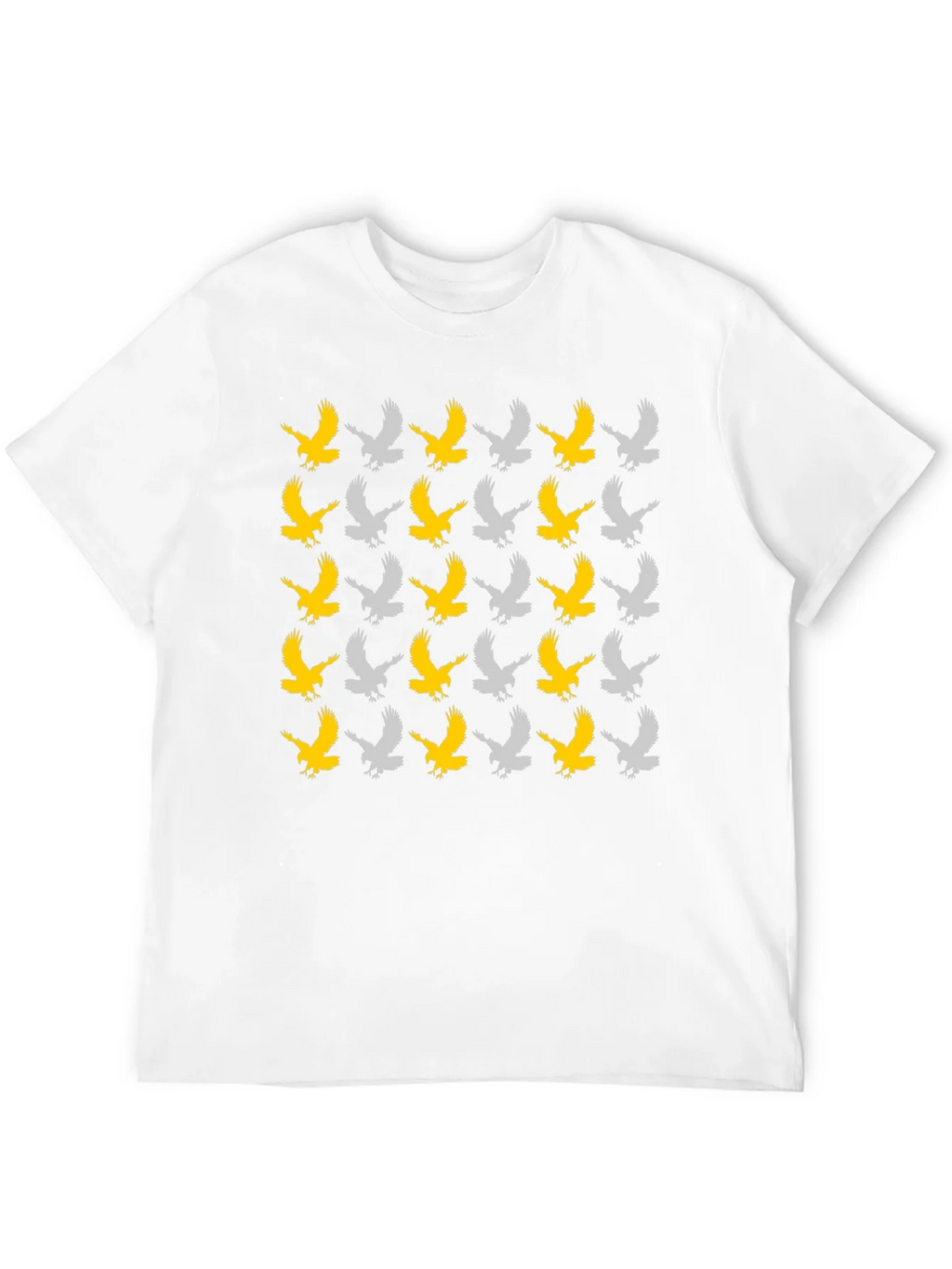 Eagle Pattern Tee - Black Cotton Graphic T-Shirt
