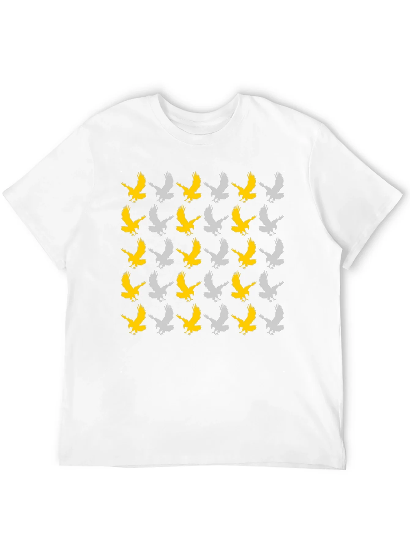 Eagle Pattern Tee - Black Cotton Graphic T-Shirt