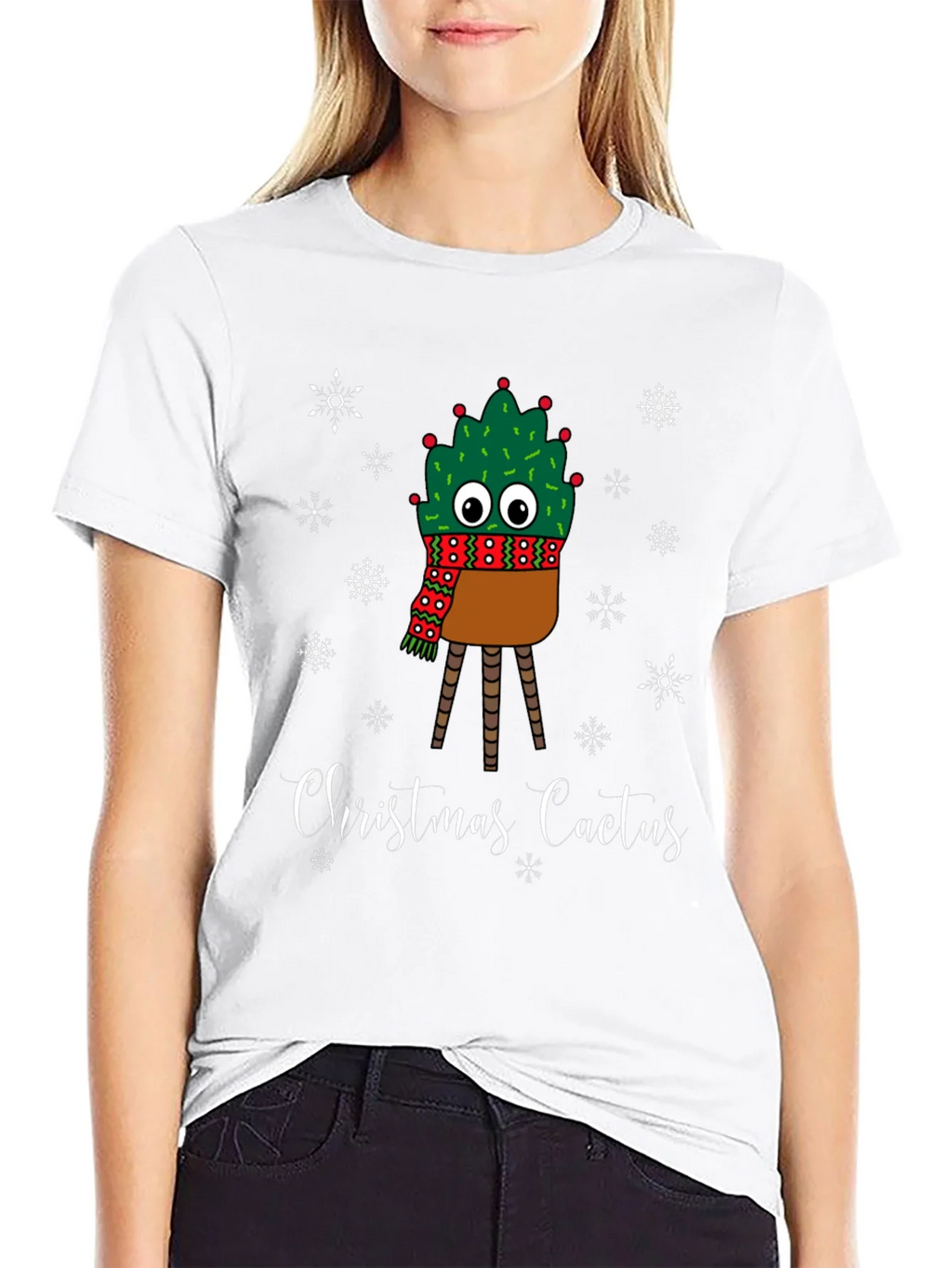 Christmas Cactus T-Shirt - Holiday Festive Graphic Tee