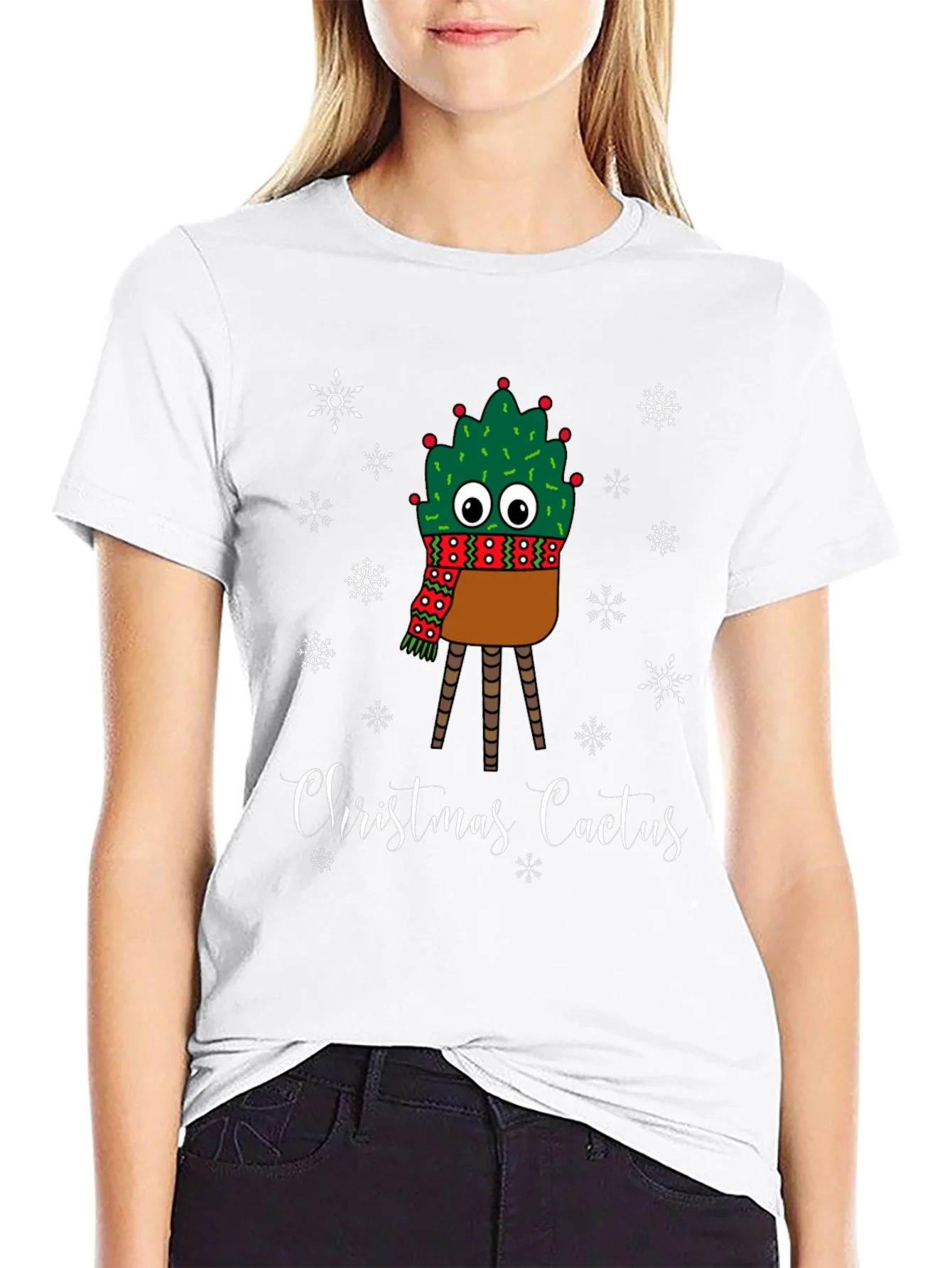 Christmas Cactus T-Shirt - Holiday Festive Graphic Tee