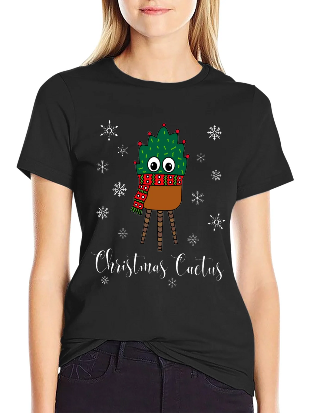 Christmas Cactus T-Shirt - Holiday Festive Graphic Tee