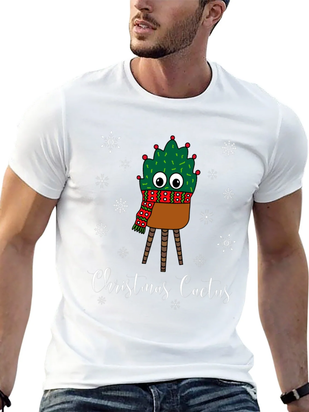 Christmas Cactus T-Shirt - Holiday Festive Graphic Tee