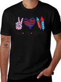 Patriotic Peace Love Fireworks T-Shirt