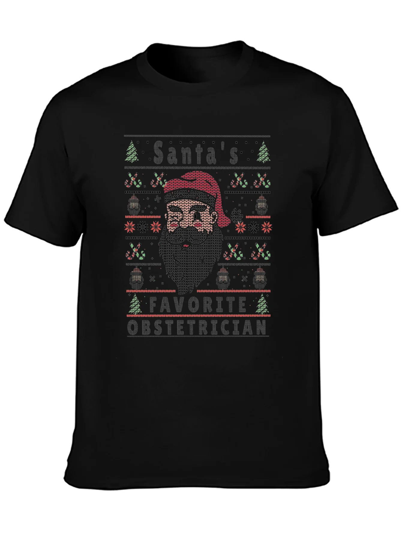 Santas Favorite Obstetrician Holiday Knit T-Shirt