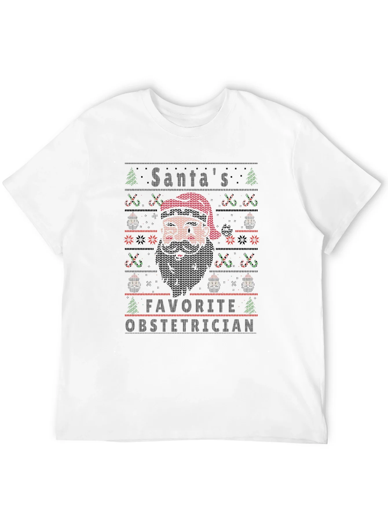 Santas Favorite Obstetrician Holiday Knit T-Shirt