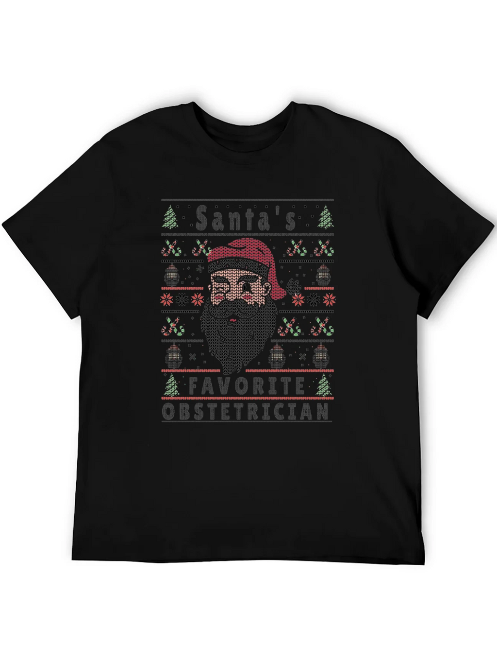 Santas Favorite Obstetrician Holiday Knit T-Shirt