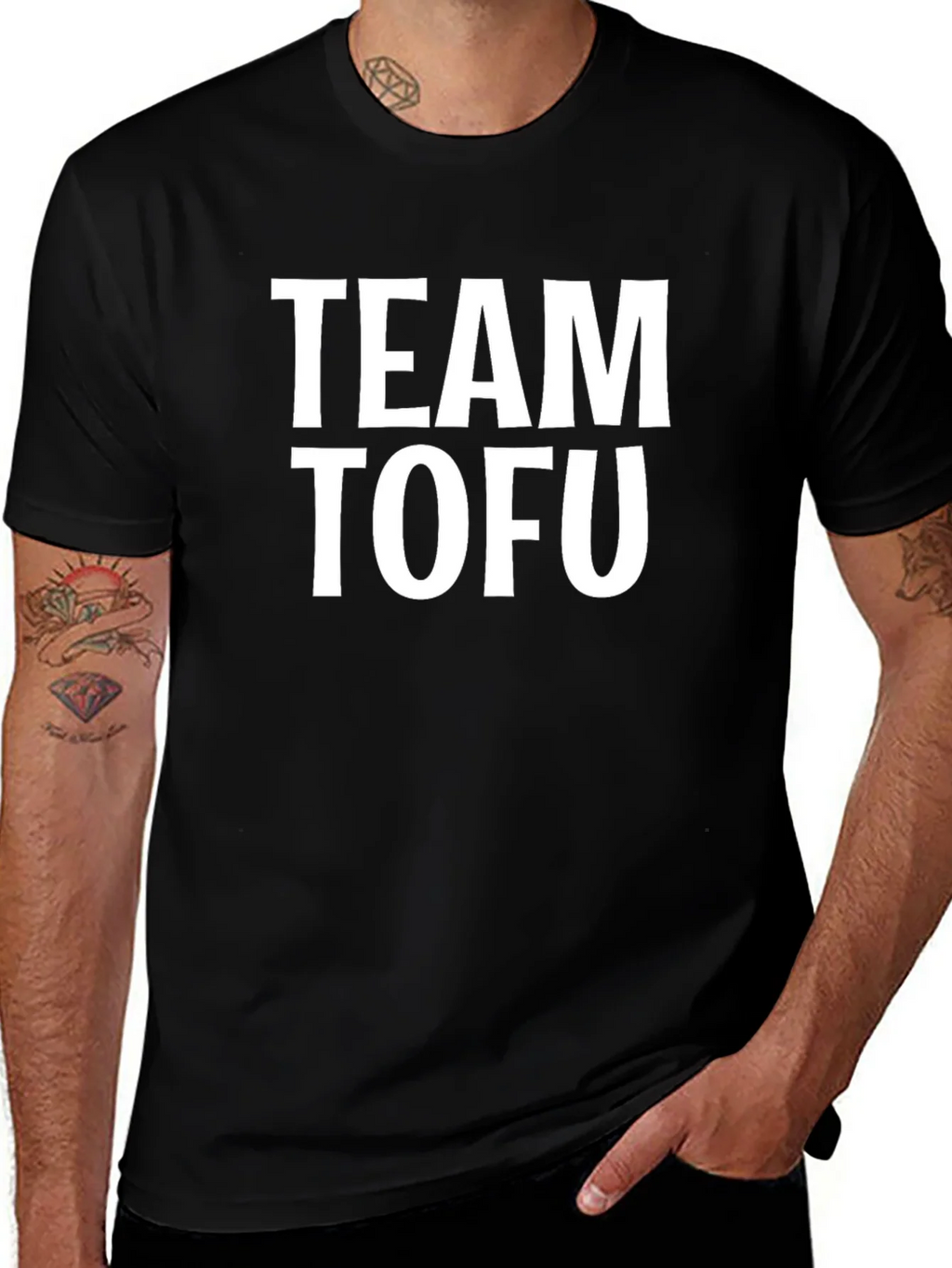 Team Tofu Black T-Shirt - Vegan & Vegetarian Pride