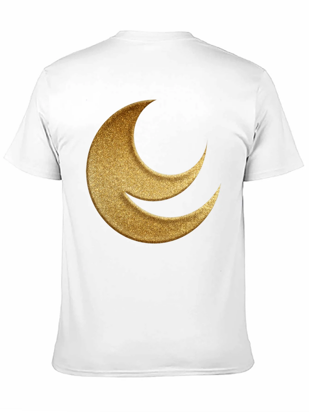 Golden Crescent Moon Black T-Shirt